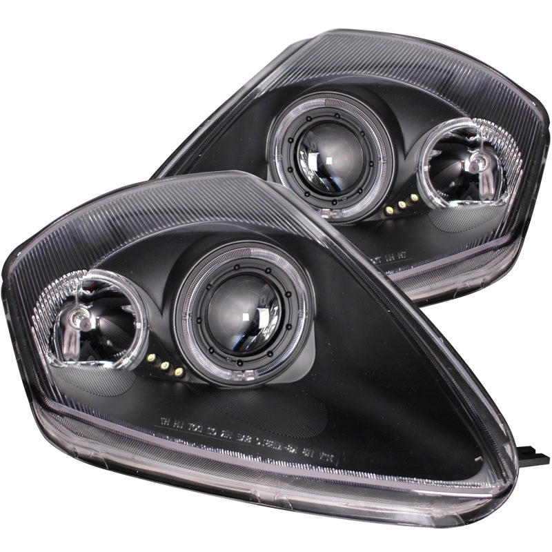ANZO 2000-2005 Mitsubishi Eclipse Projector Headlights w/ Halo Black - Burkken Auto Parts