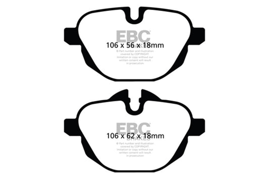 EBC 11+ BMW X3 2.0 Turbo (F25) Greenstuff Rear Brake Pads - Burkken Auto Parts