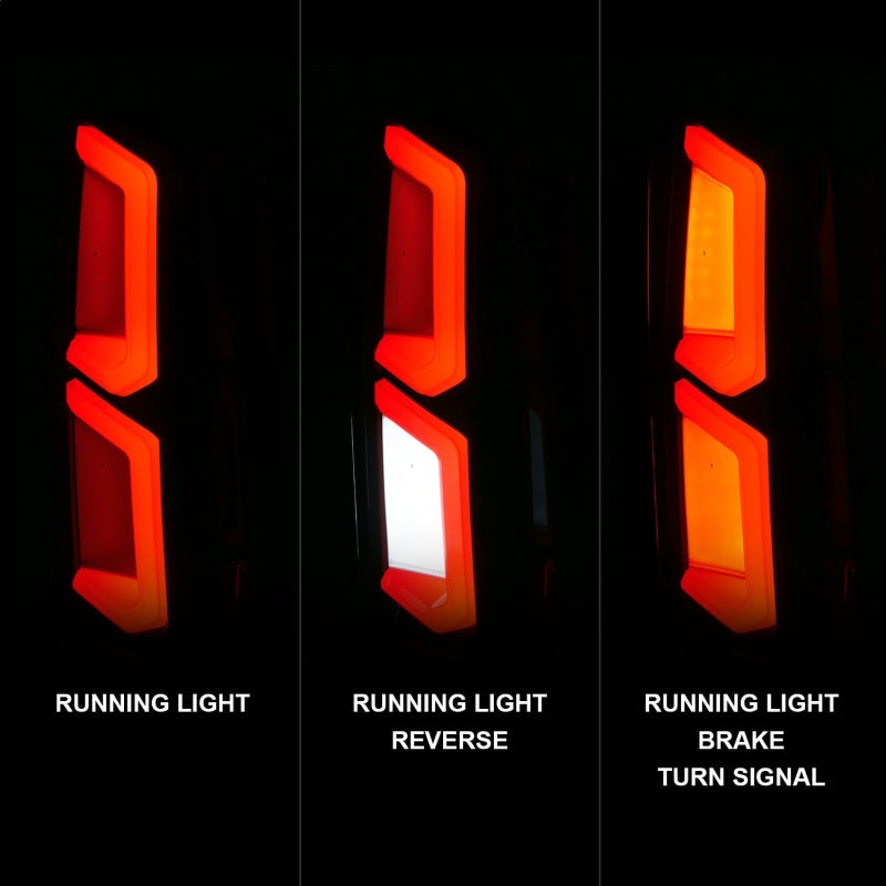 ANZO 2015-2020 Chevrolet Tahoe LED Tail Lights w/ Light Bar Black Housing Clear Lens - Burkken Auto Parts