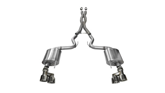 Corsa 2015-2017 Ford Mustang GT 5.0 3in Cat Back Exhaust Polish Quad Tips (Sport) - Burkken Auto Parts