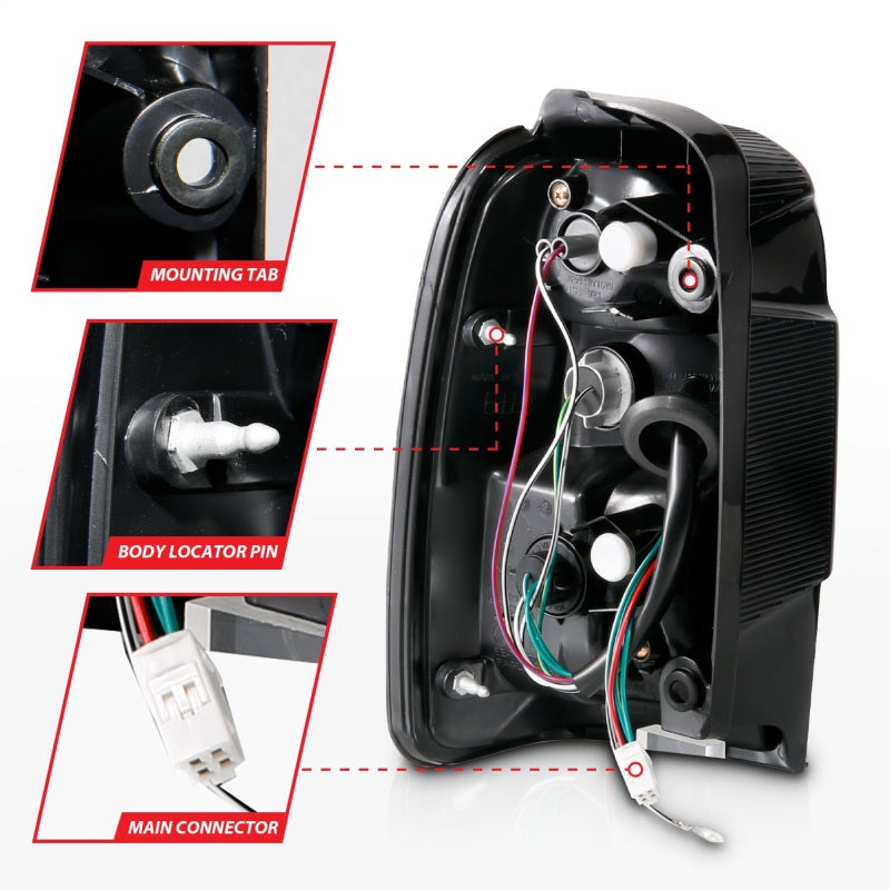 ANZO 2001-2002 Toyota 4 Runner LED Taillights Black - Burkken Auto Parts