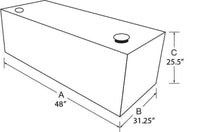 Tradesman Aluminum L-Shape Liquid Storage Tank Combo (48in. / 80 Gallon Capacity) - Brite - Burkken Auto Parts