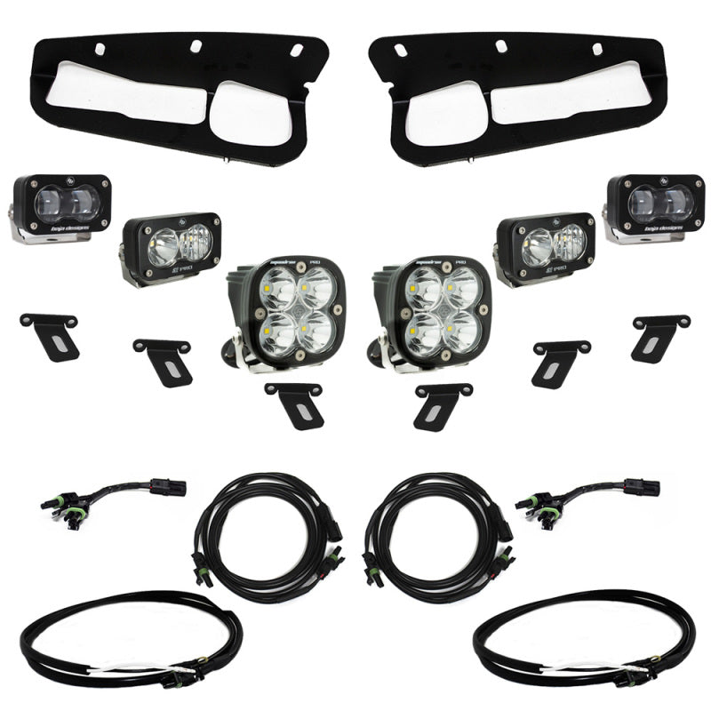Baja Designs 21-22 Ford Bronco w/Steel Bumper S2 SAE Pro Fog Pocket Light Kit w/Upfitter - Clear - Burkken Auto Parts