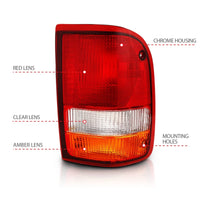 ANZO 1993-1997 Ford Ranger Tail Light Red/Clear (OE) - Burkken Auto Parts