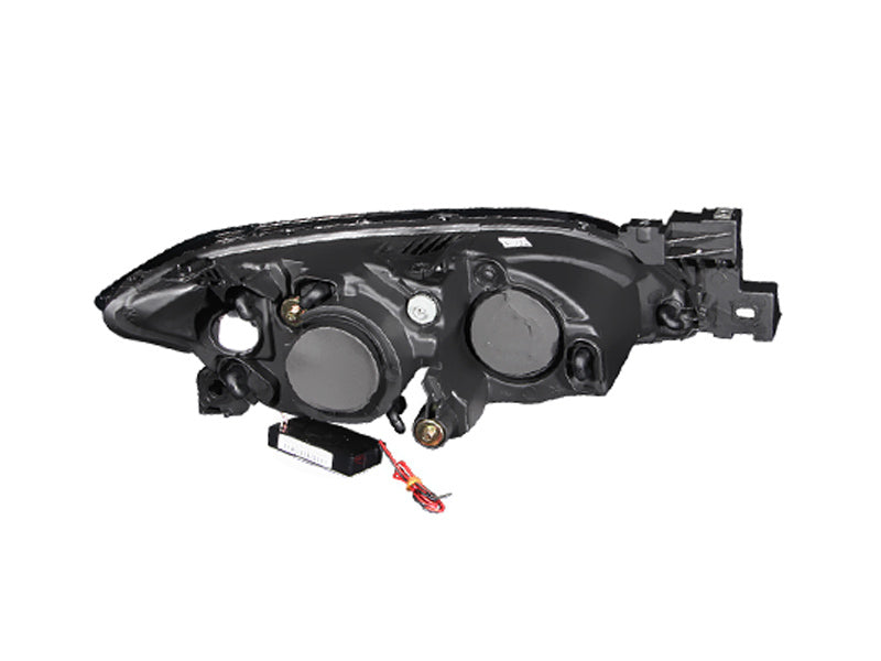 ANZO 2004-2008 Mazda 3 Projector Headlights w/ Halo Black (CCFL) - Burkken Auto Parts