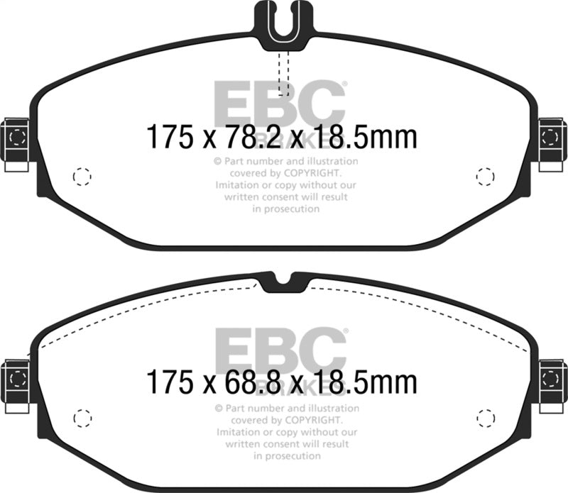 EBC 15+ Mercedes-Benz C300 (W205) 2.0 Turbo Greenstuff Front Brake Pads - Burkken Auto Parts