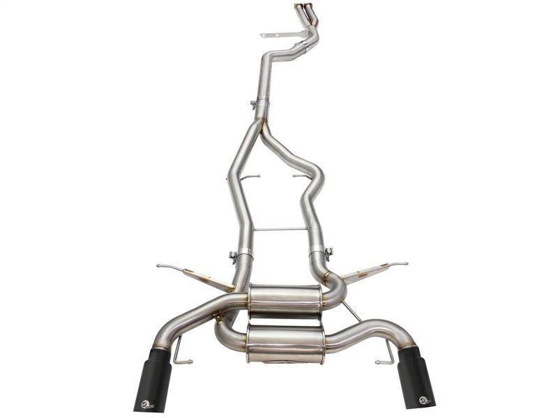 aFe MACHForce XP SS-304 Black Tip 3.0in-2.5in Dia Cat Back Exhaust 11-13 BMW 335i (E90/E92) 3.0L - Burkken Auto Parts