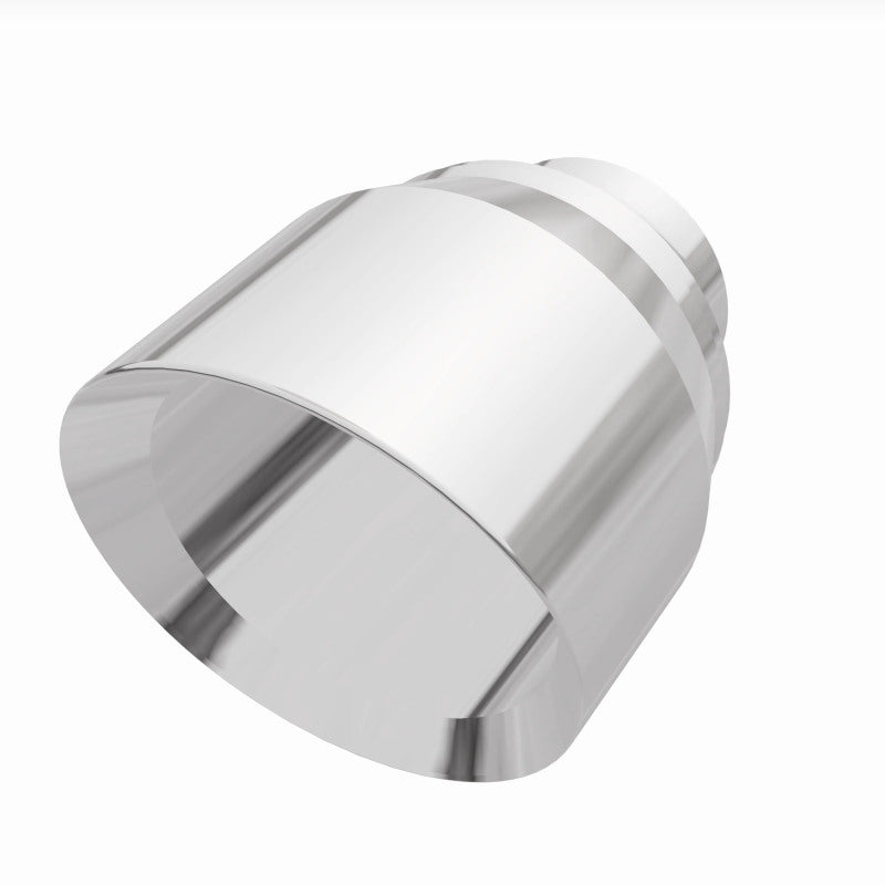 MagnaFlow Tip Stainless Double Wall Round Single Outlet Polished 4.5in DIA 2.5in Inlet 5.75in Length - Burkken Auto Parts