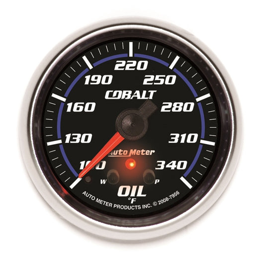 AutoMeter Gauge Oil Temp 2-5/8in. 340 Deg. F Stepper Motor W/ Peak & Warn Cobalt - Burkken Auto Parts