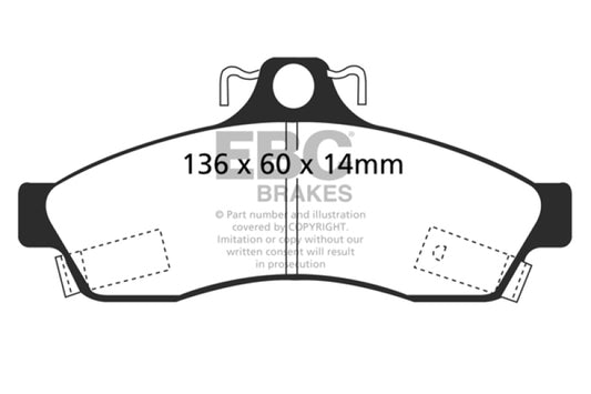 EBC 92-96 Chevrolet Caprice 4.3 Police Redstuff Rear Brake Pads - Burkken Auto Parts