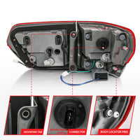 ANZO 2014-2016 Jeep Grand Cherokee LED Taillights Red/Clear - Burkken Auto Parts