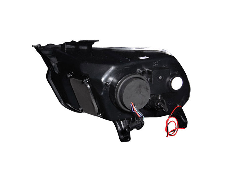 ANZO 2010-2014 Ford Mustang Projector Headlights w/ Halo Black (CCFL) - Burkken Auto Parts