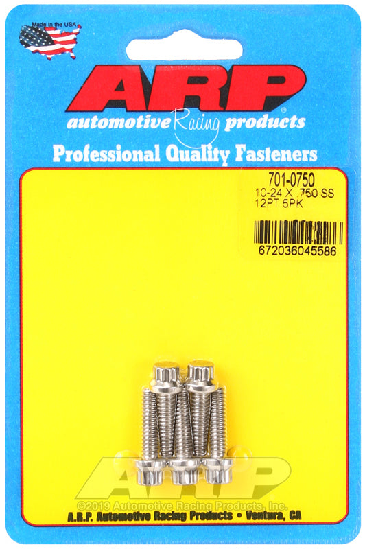 ARP 10-24 x .750 12pt SS Bolts (Pack of 5) - Burkken Auto Parts