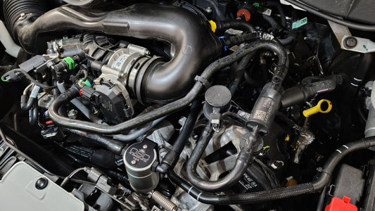 J&L 2025 Ford Transit 150/250/350 3.5L Oil Separator - Clear Anodized