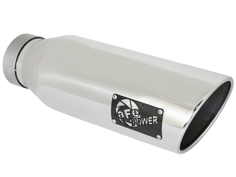 aFe MACH Force-XP 409 SS Exhaust Tip 4in In x 6in Out x 18in L Bolt-On Right - Burkken Auto Parts