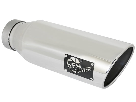 aFe MACH Force-XP 409 SS Exhaust Tip 4in In x 6in Out x 18in L Bolt-On Right - Burkken Auto Parts