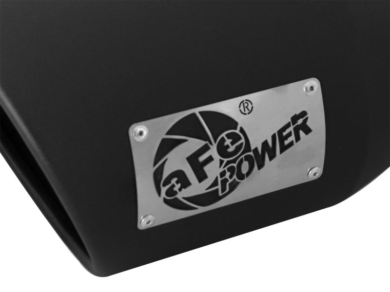 aFe MACHForce XP 5in 304 Stainless Steel Exhaust Tip 5 In x 7 Out x 12L in Bolt On Right - Black - Burkken Auto Parts