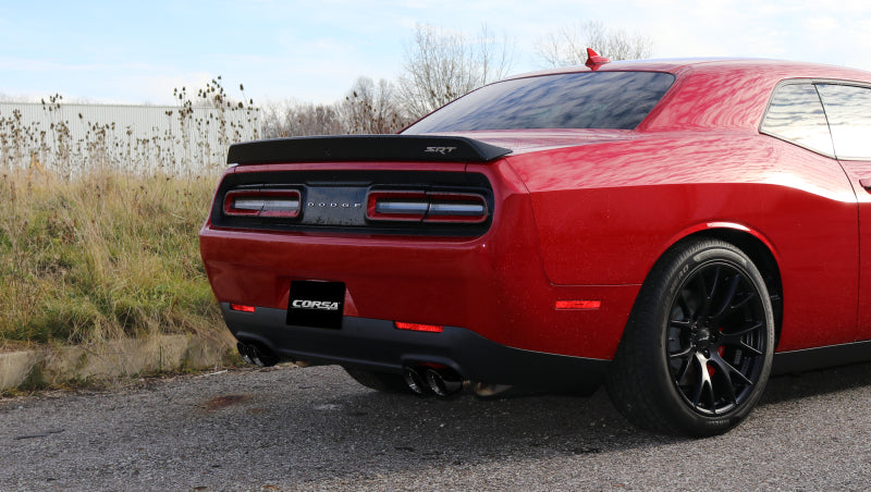 Corsa 2015-2023 Dodge Challenger Hellcat Dual Rear Exit Sport Exhaust w/ 3.5in Black Tips - Burkken Auto Parts