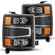 AlphaRex 04-15 Chevy 1500HD NOVA-Series LED Proj Headlights Black w/Activ Light/Seq Signal & SB DRL - Burkken Auto Parts