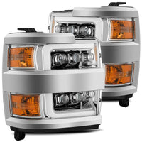 AlphaRex 15-18 Chevy 2500HD NOVA LED Proj Headlights Plank Style Chrome w/Activ Light/Seq Signal/DRL - Burkken Auto Parts