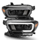 ANZO 2016-2017 Toyota Tacoma Projector Headlights w/ Plank Style Switchback Black w/ Amber - Burkken Auto Parts