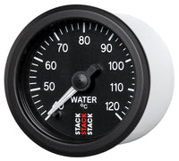 Autometer Stack 52mm 40-120 Deg C 1/8in NPTF Male Pro Stepper Motor Water Temp Gauge - Black - Burkken Auto Parts