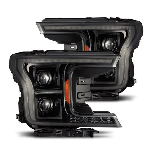 AlphaRex 18-20 Ford F-150 (Req. Conv F150 w/LED) LUXX LED Proj HL Alpha-Blk w/Actv Lt Seq Sig SB DRL - Burkken Auto Parts