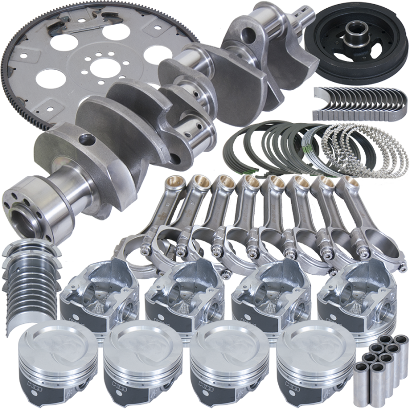 Eagle Chevy 350 1Pc 3.750in Crank 5.700in I-Beam Rod 4.060in Pistons 168 Tooth FP Balanced Assembly - Burkken Auto Parts