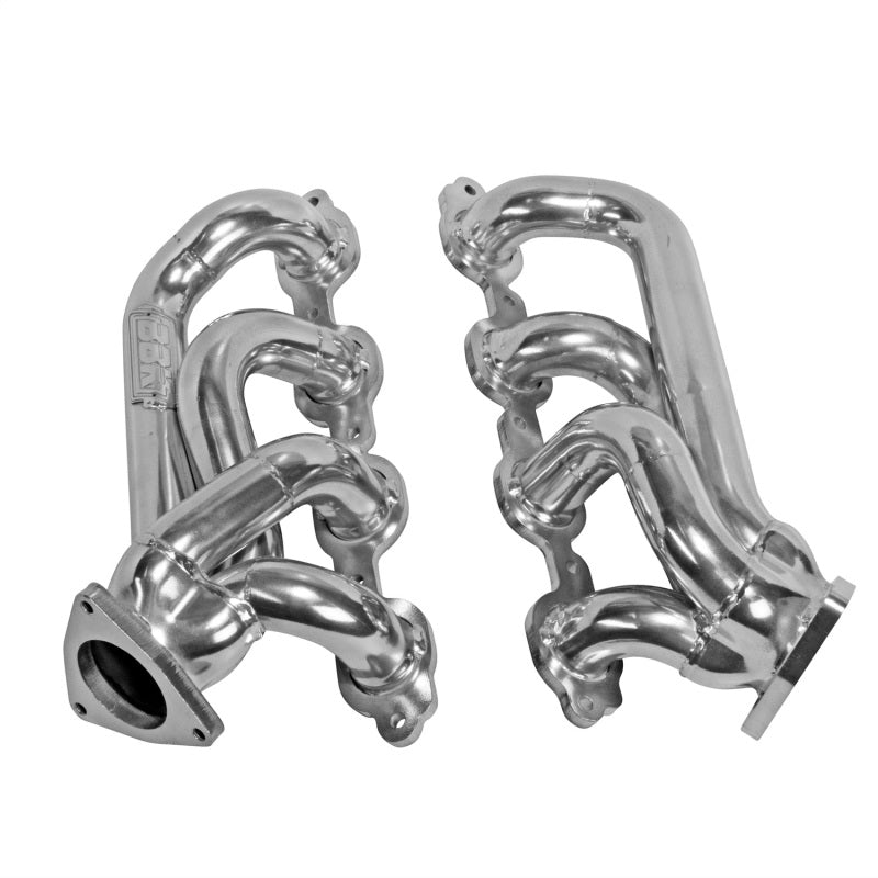 BBK 14-18 GM Truck 5.3/6.2 1 3/4in Shorty Tuned Length Headers - Polished Silver Ceramic - Burkken Auto Parts