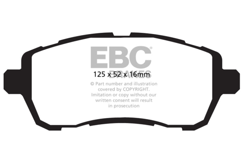 EBC 10+ Ford Fiesta 1.6 (FOR NON-ST/NON-TURBO) Greenstuff Front Brake Pads - Burkken Auto Parts
