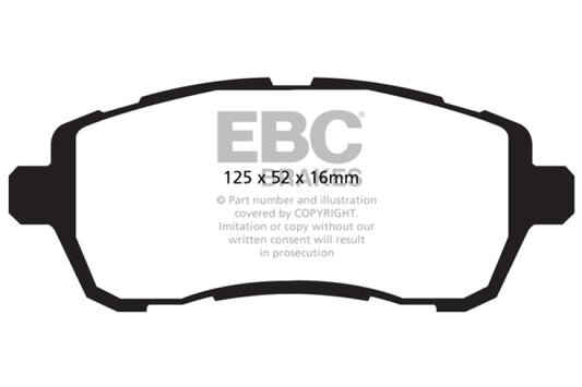 EBC 10+ Ford Fiesta 1.6 (FOR NON-ST/NON-TURBO) Greenstuff Front Brake Pads - Burkken Auto Parts