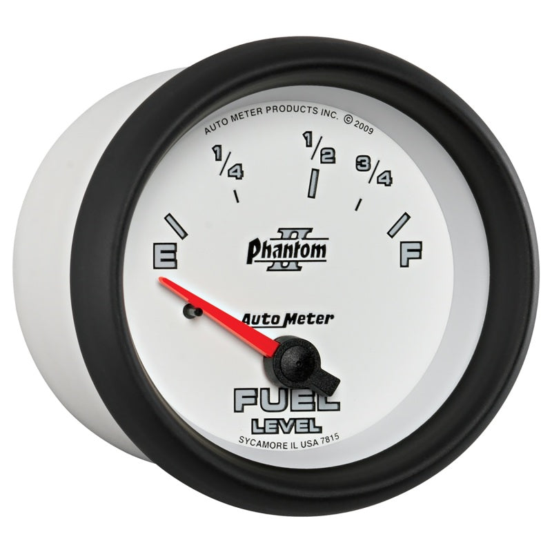 Autometer Phantom II 2-5/8in / 73 Ohms Empty - 10 Ohms Full Electrical Fuel Level Gauge - Burkken Auto Parts