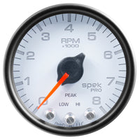 Autometer Spek-Pro Gauge Tach 2 1/16in 8K Rpm W/ Shift Light & Peak Mem Wht/Blk - Burkken Auto Parts