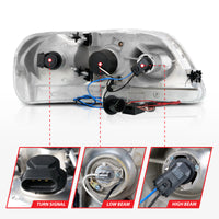 ANZO 1997.5-2003 Ford F-150 Projector Headlights w/ Halo Chrome 1pc - Burkken Auto Parts