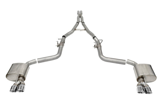 Corsa 15-23 Challenger SRT/Hellcat/Demon/Redeye 2.75in Valved CB DR Exit w/ Twin 3.5in Pol Pro Tips - Burkken Auto Parts