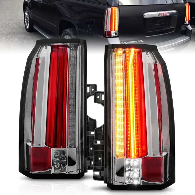 ANZO 2015-2017 GMC Yukon/Yukon XL LED Taillights Chrome - Burkken Auto Parts