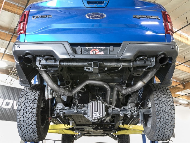 aFe MACH Force-Xp Cat-Back Exhaust w/Dual Hi-Tuck Tips Black 17-18 Ford F-150 Raptor V6-3.5L (tt) - Burkken Auto Parts