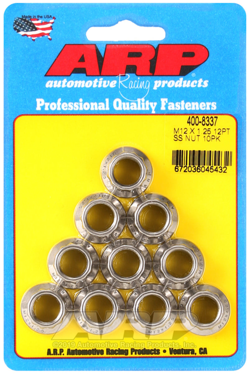 ARP M12 x 1.25 M14 WR 12pt Nut Kit - 10 Pack - Burkken Auto Parts