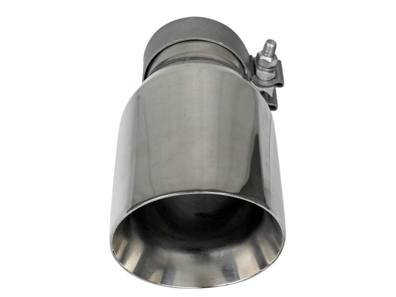 aFe MACH Force-Xp Univ 304 SS Double-Wall Clamp-On Exhaust Tip - Polished - 3in Inlet - 4.5in Outlet - Burkken Auto Parts