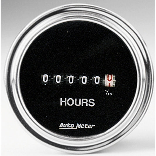 Autometer Traditional Chrome 52mm 100k Short Sweep Electronic Hourmeter - Burkken Auto Parts