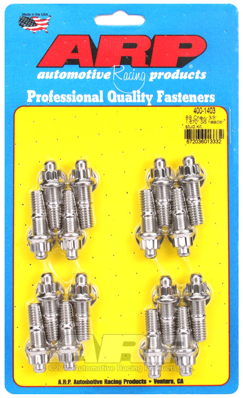 ARP BB Chevy 3/8 x 1.670 SS Header Stud Kit - Burkken Auto Parts