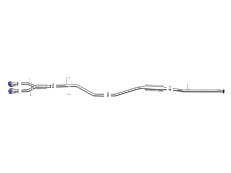 aFe Takeda 2.5in 304 SS Cat-Back Exhaust System w/ Blue Tips 17-20 Honda Civic Si Sedan I4 1.5L - Burkken Auto Parts