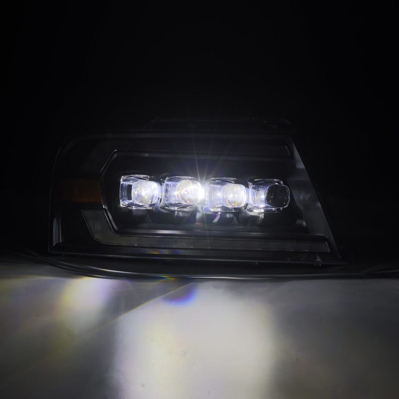 AlphaRex 04-08 Ford F-150 (No 2004 Heritage) NOVA-Series LED Proj HL Alpha-Blk w/Actv Lgt / Seq. Sig - Burkken Auto Parts