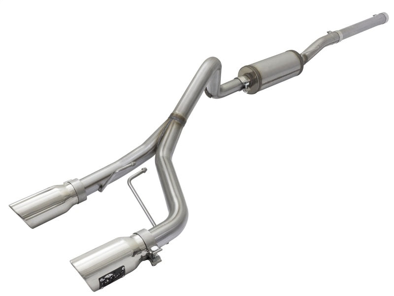 aFe Rebel Series CB 2.5in Dual Center Exit SS Exhaust w/ Polish Tip 07-15 Jeep Wrangler 3.6L/3.8L V6 - Burkken Auto Parts