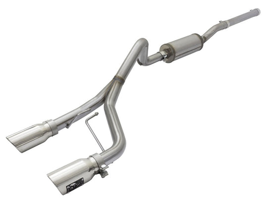 aFe Rebel Series CB 2.5in Dual Center Exit SS Exhaust w/ Polish Tip 07-15 Jeep Wrangler 3.6L/3.8L V6 - Burkken Auto Parts