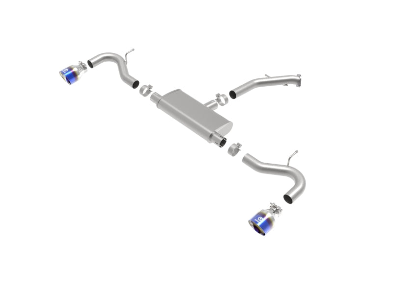 aFe Takeda 2.5in 409 SS Axle-Back Exhaust System Blue Flame 18-20 Hyundai Elantra GT L4-1.6L(t) - Burkken Auto Parts