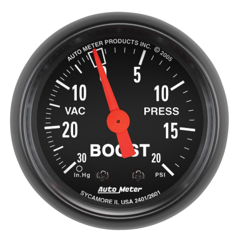 Autometer Z Series 52mm 20 PSI Mechanical Boost Vacumm Gauge - Burkken Auto Parts