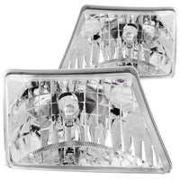 ANZO 1998-2000 Ford Ranger Crystal Headlights Chrome - Burkken Auto Parts