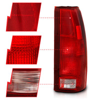ANZO 1988-1999 Chevy C1500 Taillight Red/Clear Lens (OE Replacement) - Burkken Auto Parts