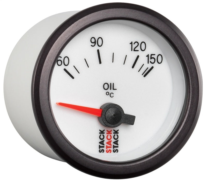 Autometer Stack 52mm 60-150 Deg C M10 Male Electric Oil Temp Gauge - White - Burkken Auto Parts